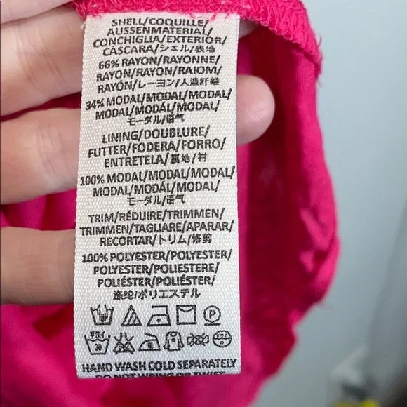 Free People Pink Boho Mini Dress Dolman Sleeve Babydoll Festival XS - Picture 8 of 10